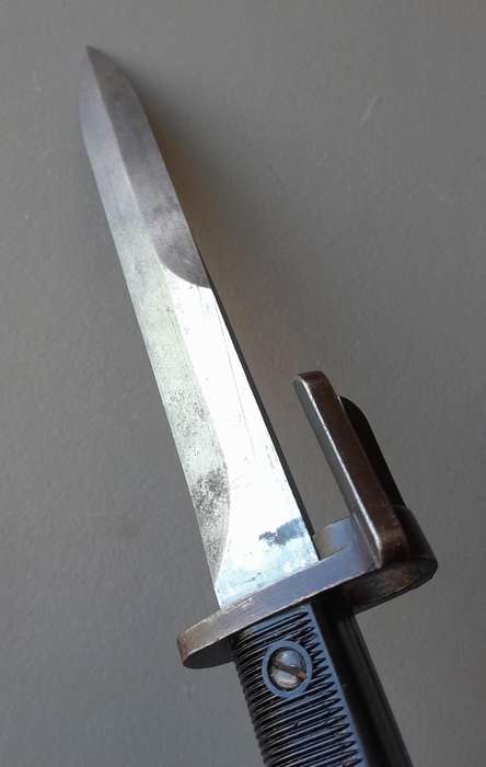 SADF / SAP M1 FN-FAL Type-A Knife Bayonet with Metal Scabbard.  No. 22281.