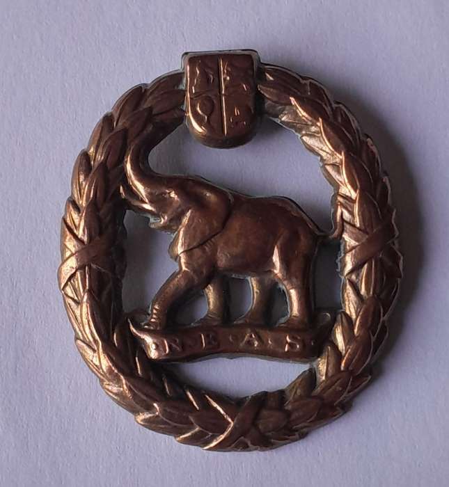 WW2 SA Native Military Corps Cap Badge.  No Lugs.