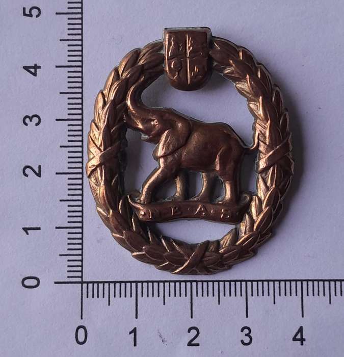 WW2 SA Native Military Corps Cap Badge.  No Lugs.