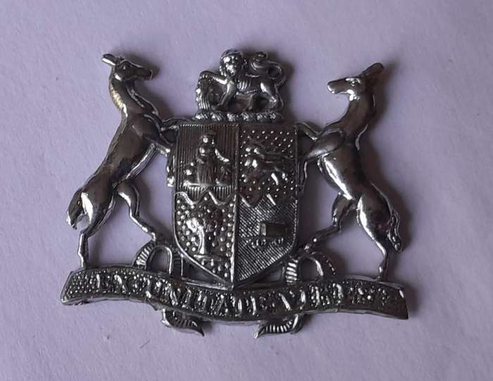 SADF Warrant Officer 2 Chromed Badge.  No Pins.