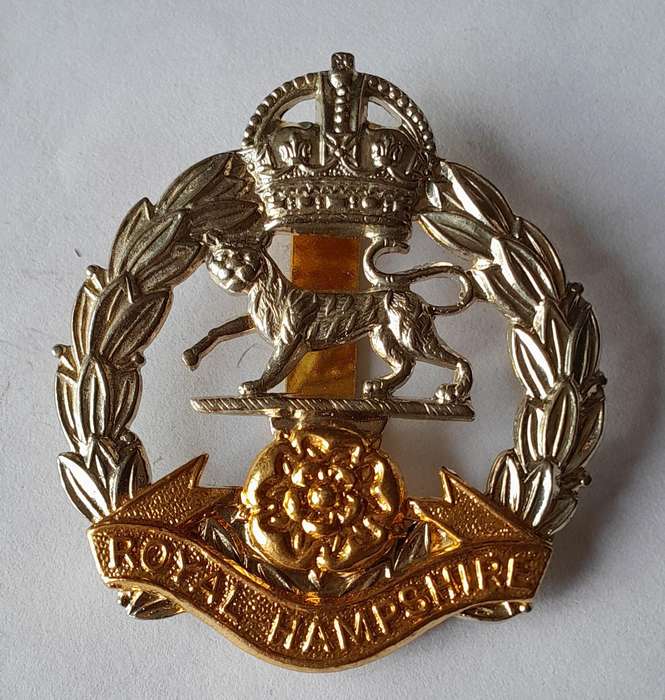 Royal Hampshire Regiment Cap Badge.  Slider Intact.