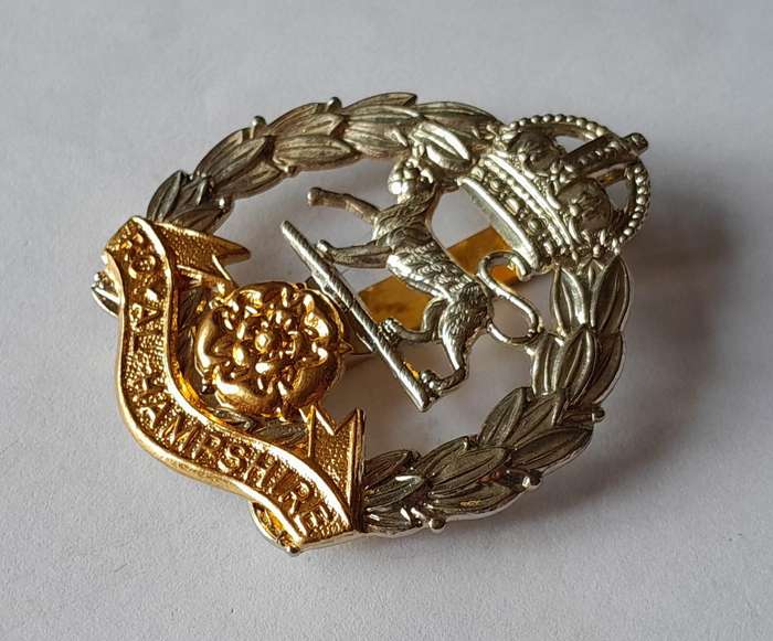 Royal Hampshire Regiment Cap Badge.  Slider Intact.