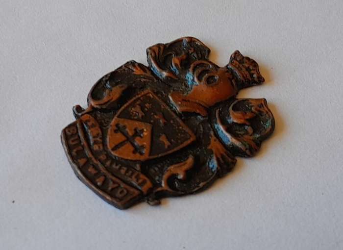 Rare Vintage Rhodesian "Bulawayo" Metal Badge.