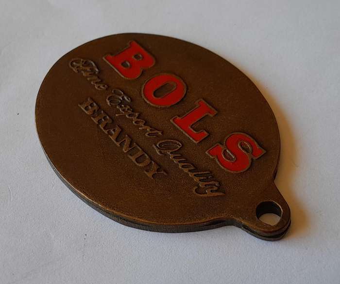 Vintage Bols Brandy Metal Tag.