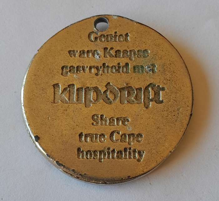 Vintage Klipdrift Brandy Metal Tag.