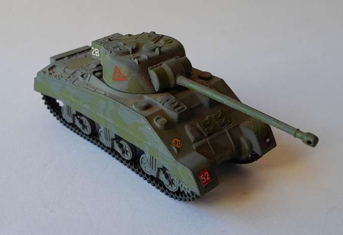 Vintage WW2 Sherman Firefly.  Hand-Painted (Plastic).  10.5cm.  Swiveling Turret.