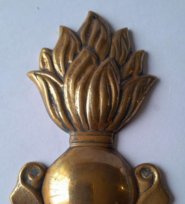 Large Early SA Engineer Corps Brass Plaque Insignia.  11.5 x 7cm.