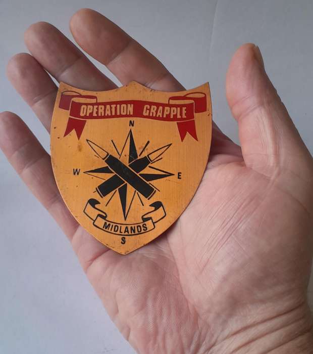 Rhodesian Bush War "Operation Grapple, Midlands" Copper Plaque.