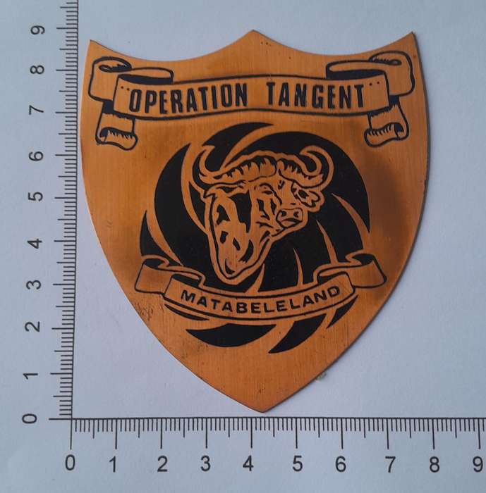 Rhodesian Bush War "Operation Tangent, Matabeleland" Copper Plaque.