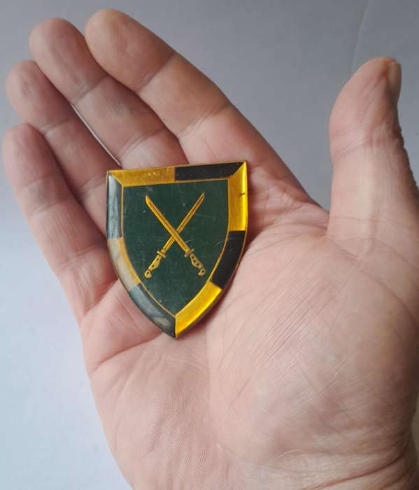 SADF Infantry School Shoulder Flash.  All Pins Intact.