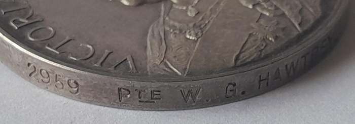 Boer War QSA Medal to 2959, Pte. W.G. Hawtry, Duke of Edinburgh's Own Volunteer Rifles.