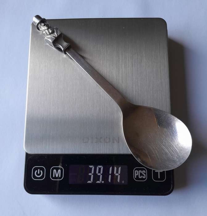 Solid Silver Paul Kruger Spoon to Commemorate `Battle of Amajuba`. Cape Mint. 39.14 grams.