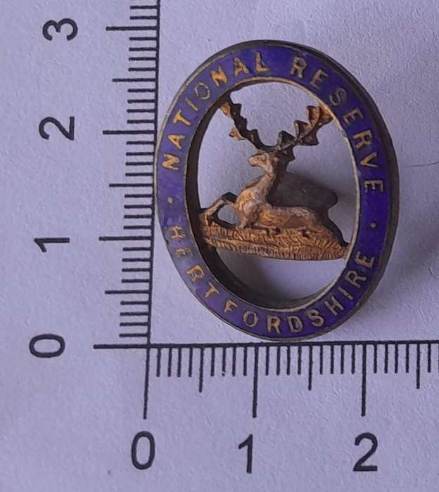 WW2 National Reserve Hertfordshire Sweetheart Badge.  JR Gaunt.  No Clasp.
