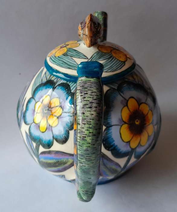 Ardmore Studio Hand Painted Lidded Teapot.  Made By Paulin.  Painted By Rosemary.  24cm X 16cm.