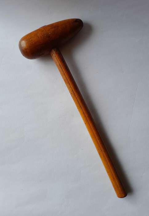 Antique Lead Worker's Bossing Mallet By Tyzack & Son.  Sheffield, England.