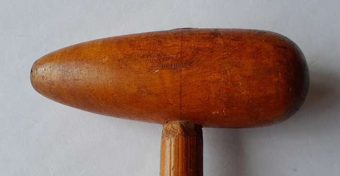 Antique Lead Worker's Bossing Mallet By Tyzack & Son.  Sheffield, England.