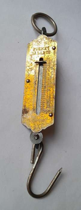 Vintage Brass Pocket Balance Scale.
