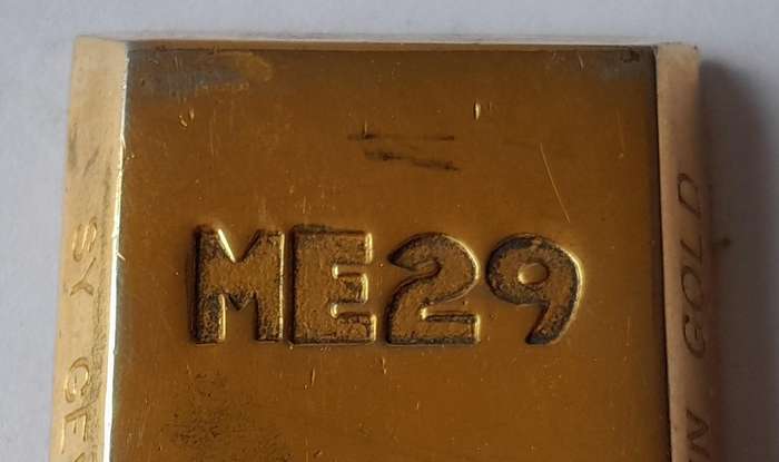 Vintage Gold Bar Shaped Paperweight.  Johannesburg Mining Company.