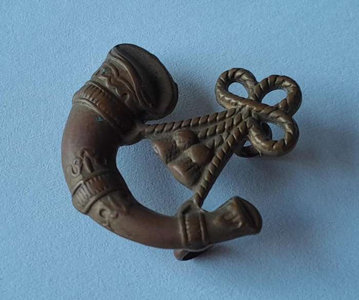 WW2 British Light Infantry Badge.  Lugs Intact.