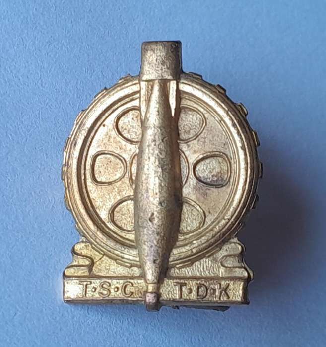 Pair WW2 SA Army Technical Corps Collar Badges + 1 other.  Lugs Intact.