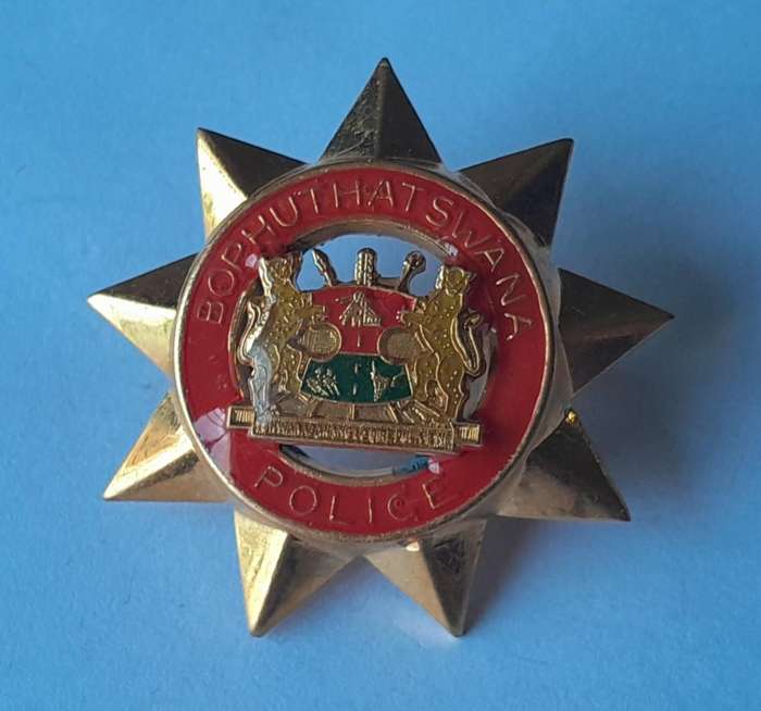 Vintage Bophuthatswana Police Cap Badge.  Screw Lugs Intact.
