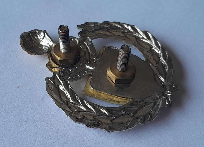 SADF 6 Field Engineer Regiment Cap Badge.  Screw Lugs Intact.