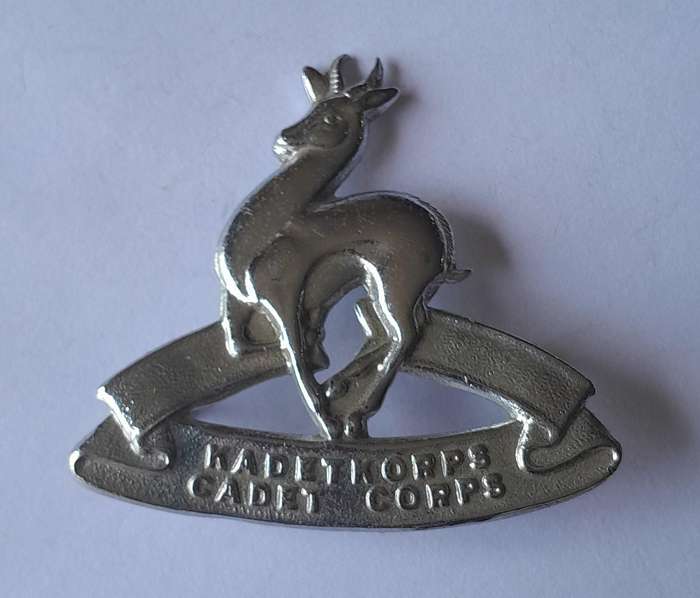 Vintage SA Cadet Corps Cap Badge.  Shortened Screw Lugs.