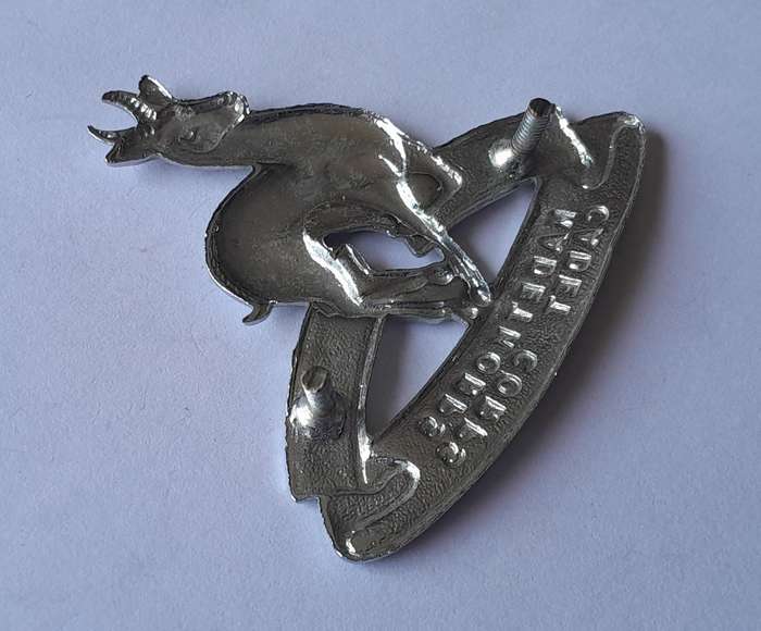 Vintage SA Cadet Corps Cap Badge.  Shortened Screw Lugs.