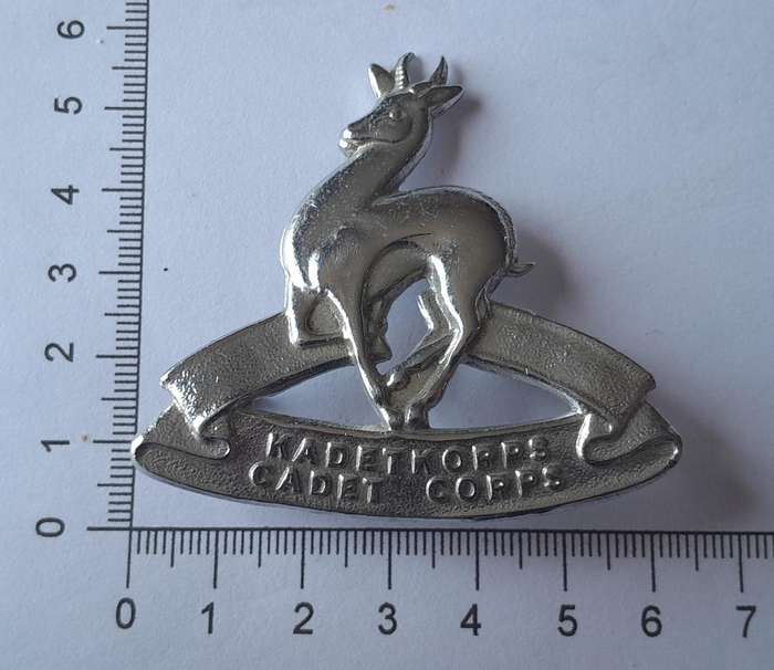 Vintage SA Cadet Corps Cap Badge.  Shortened Screw Lugs.