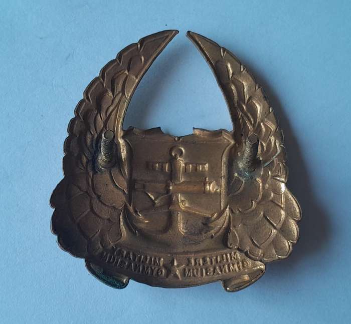 SADF Gymnasium Cap Badge.  Screw Lugs Intact.