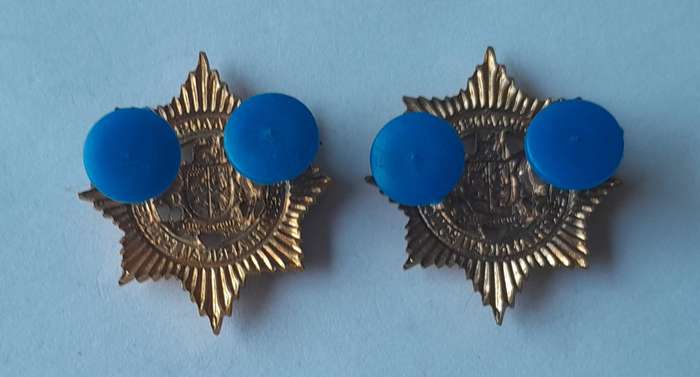 Pair Vintage SAP Collar Badges.  Pins Intact.
