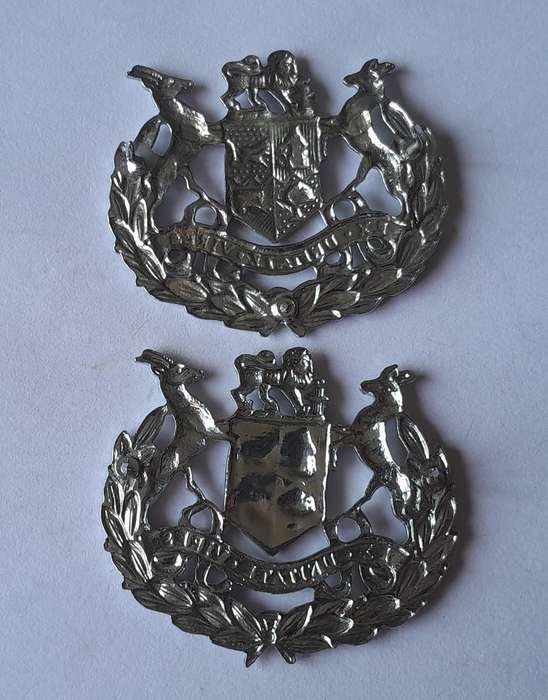 Pair SADF Warrant Officer Class 1 Rank Badges.  Pins Intact.