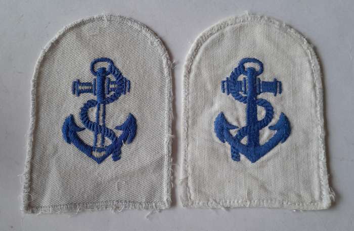 Pair SADF Navy Leading Seaman Badges.