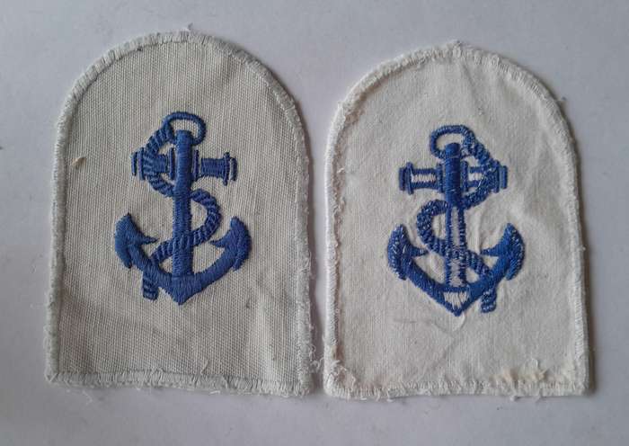Pair SADF Navy Leading Seaman Badges.