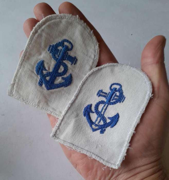 Pair SADF Navy Leading Seaman Badges.