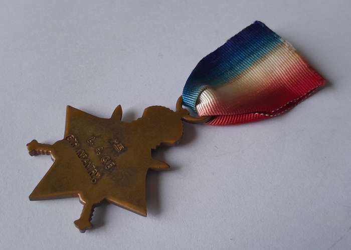 WW1 1914 - 1915 Star Medal to PTE. L.A. GIE 6TH INFANTRY.