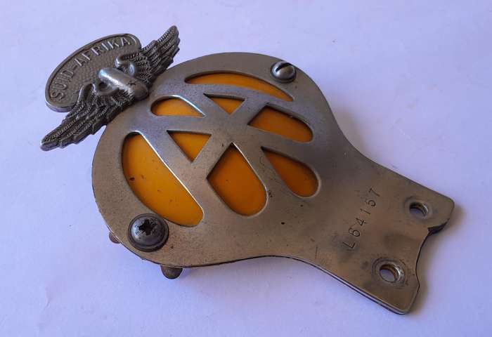 Original AA "Suid-Afrika" Car Badge.  No. L64157.