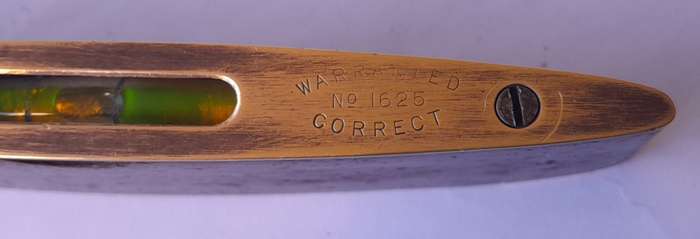 Vintage  J. Rabone & Sons No.1625 Brass & Walnut Torpedo Spirit Level. Rare Size.