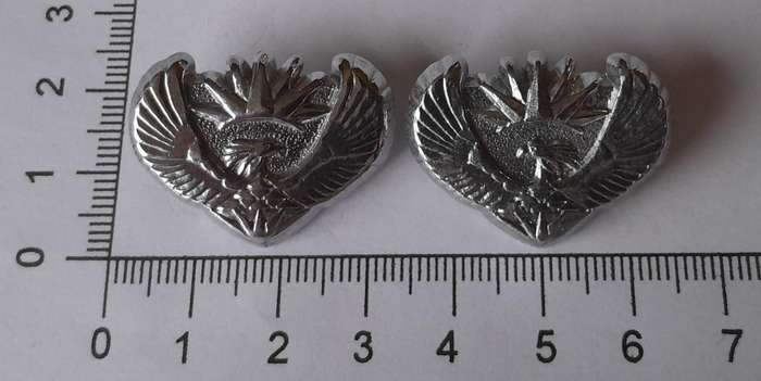 Pair SANDF Major Rank Badges.  Pins Intact.