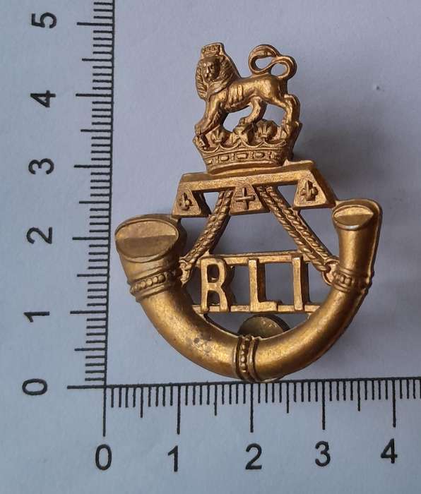 Early SA Army Rand Light Infantry Cap Badge.  Screw Lugs Intact.