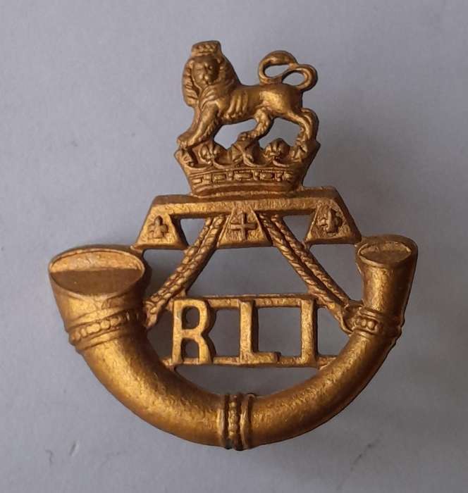 Early SA Army Rand Light Infantry Cap Badge.  Screw Lugs Intact.