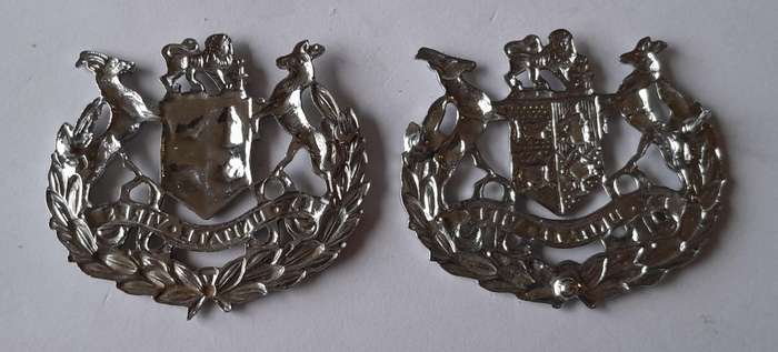 Pair SADF Warrant Officer Rank Badges.  Pins Intact.