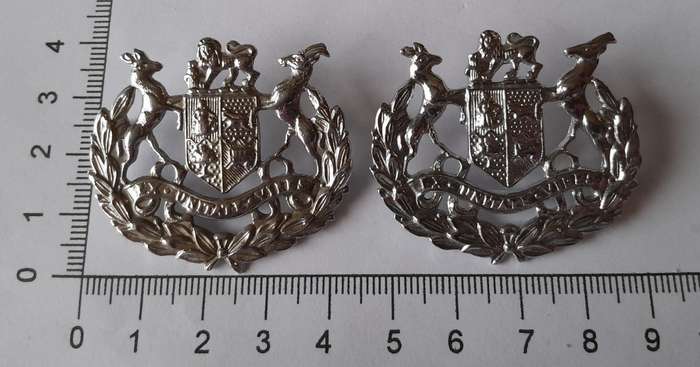 Pair SADF Warrant Officer Rank Badges.  Pins Intact.