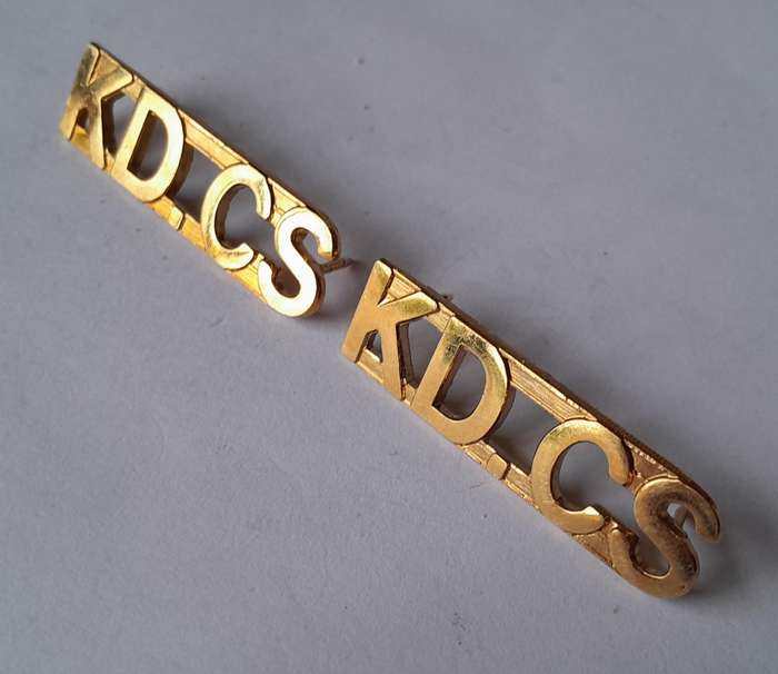 Pair SA Correctional Service Brass Shoulder Title.  Pins Intact.