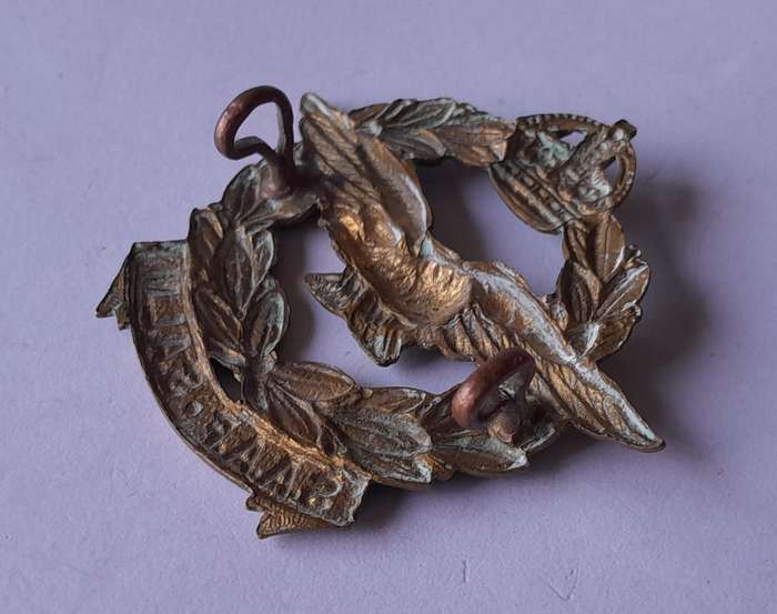 WW2 SA Air Force Cap Badge (Light Bronze).  Lugs Intact.