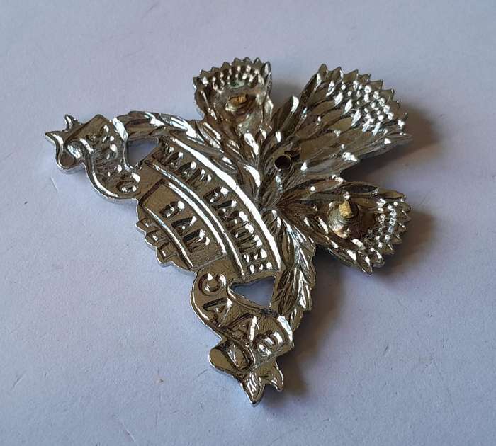 South African Armoured Corps Cap Badge.  No Lugs.