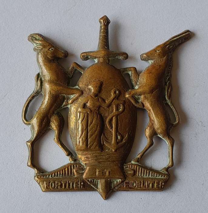 SADF Coloured Corps Cap Badge.  No Lugs.