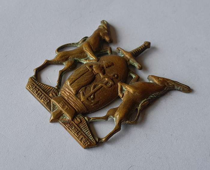 SADF Coloured Corps Cap Badge.  No Lugs.