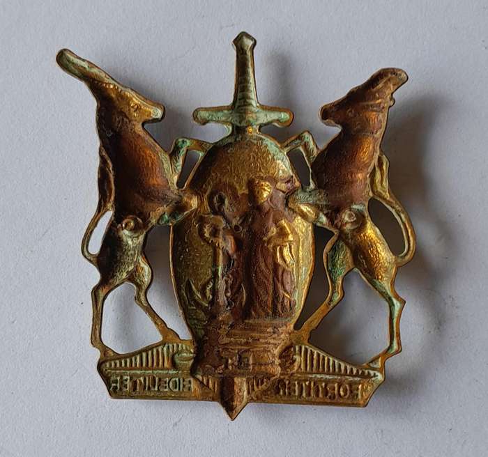 SADF Coloured Corps Cap Badge.  No Lugs.