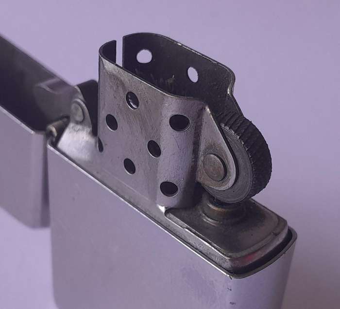 Vintage Zippo Brushed Steel Lighter.